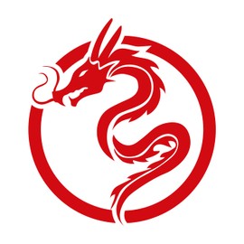 Chinese Dragon Circle Tattoo Car Van Bumper Window Vinyl Decal Sticker - 85x95mm