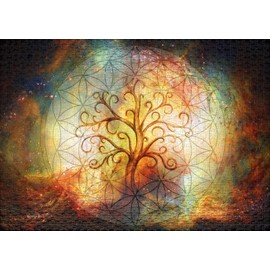 Ulmer Puzzleschmiede - Puzzle "Tree of Life" - The Tree of Life as a Sophisticated 1000 Piece Puzzle - The World Tree Yggdrasil Embodies the Cosmos - Puzzle Quality Made in Germany