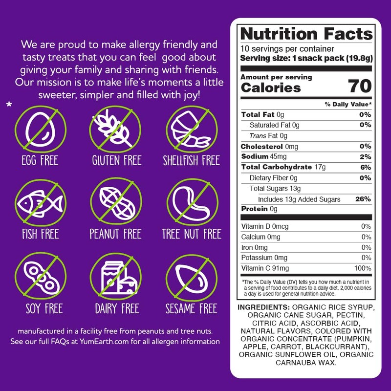 YumEarth Organic Fruit Snacks Box, 0.7 Ounce (Pack of 10)