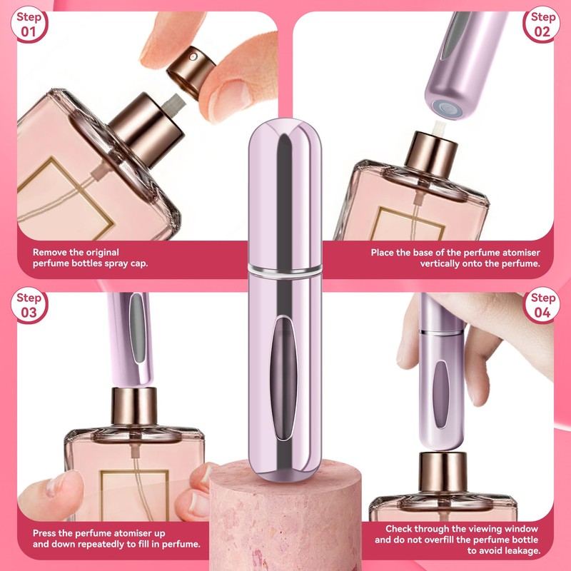 forebile Refillable Perfume Portable Atomizer Bottle Refillable Perfume Spray, Travel