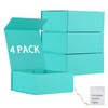 MUMUPACK 4 Pack Turquoise Gift Boxes With Lids,9x9x4 Inch Bridesmaid