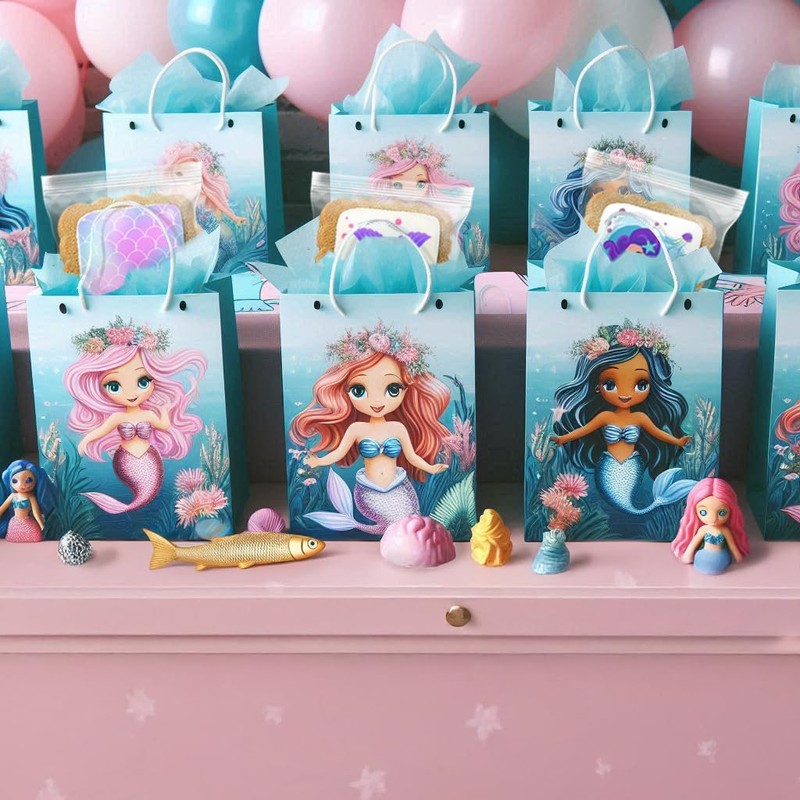 Mermaid Cookies Party Favors Cookies Decorated | 24 Pack INDIVIDUALLY