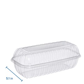 Dart C99HT1 OPS Hoagie Clear Hinged Container, 9.9 X 5.1 in (Case of 200)