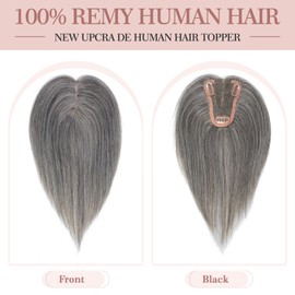 meralona 12 Inch Hair Toppers for Women Real Human Hair Upgrade Swiss Base Human Toppers for Women with Thinning（P1016）