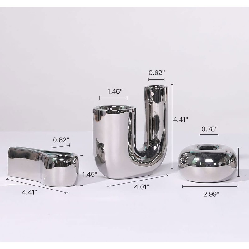 ITrixgan Silver Candlestick Holders, Decorative Taper Candle Holder Set Decor