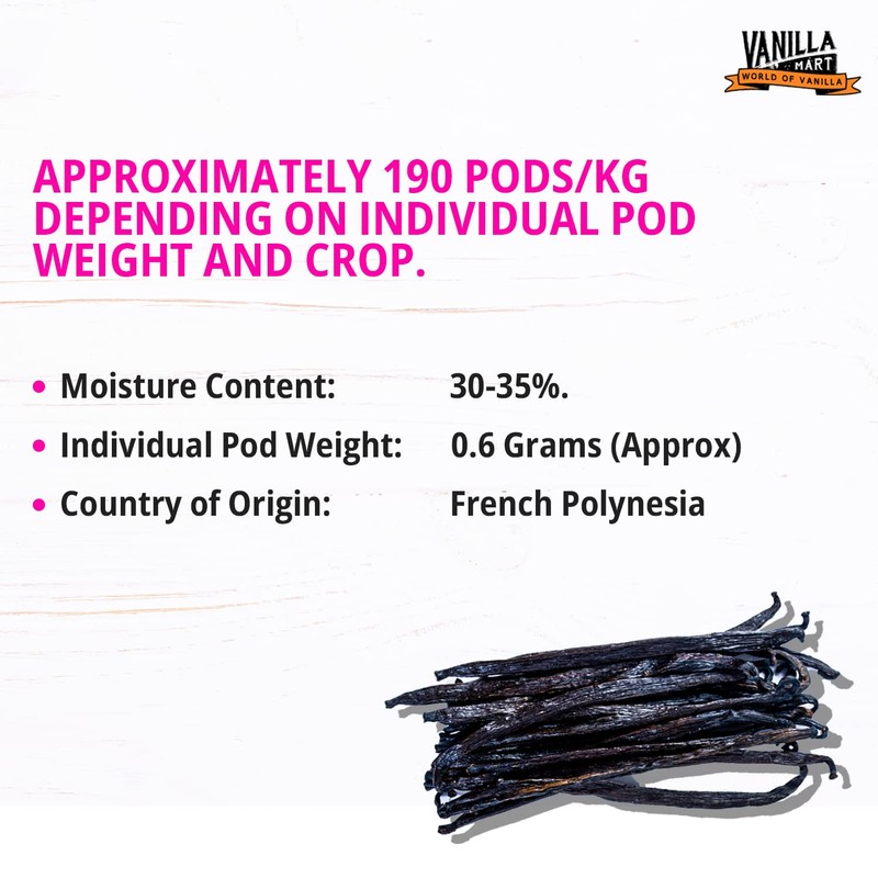 Vanilla Mart - Tahitian Vanilla Pods - Pack of 10