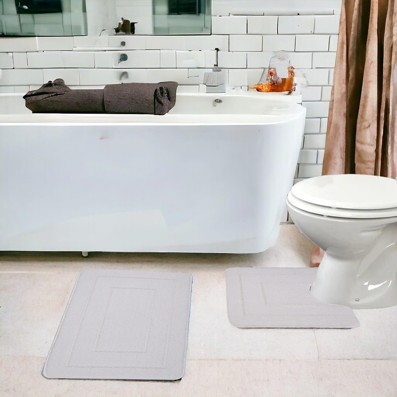 EDS 2 Piece Ichra Bath Mat Set Non Slip Ultra