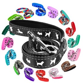 EcoBark Dog Leash - Soft & Reflective Comfort Training Leashes with Padded Handle - Strong Durable Heavy Duty - Training and Pulling for Small, Medium or Large Dogs (Black)