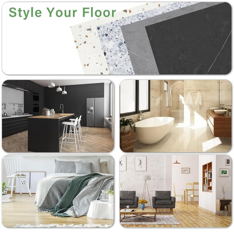 Peel and Stick Floor Tile 20-Pack 20 Sq.Ft Matte Pattern