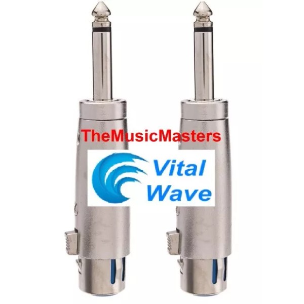 Universal (2) XLR(F) to 1/4 in Mono Male Microphone Mic
