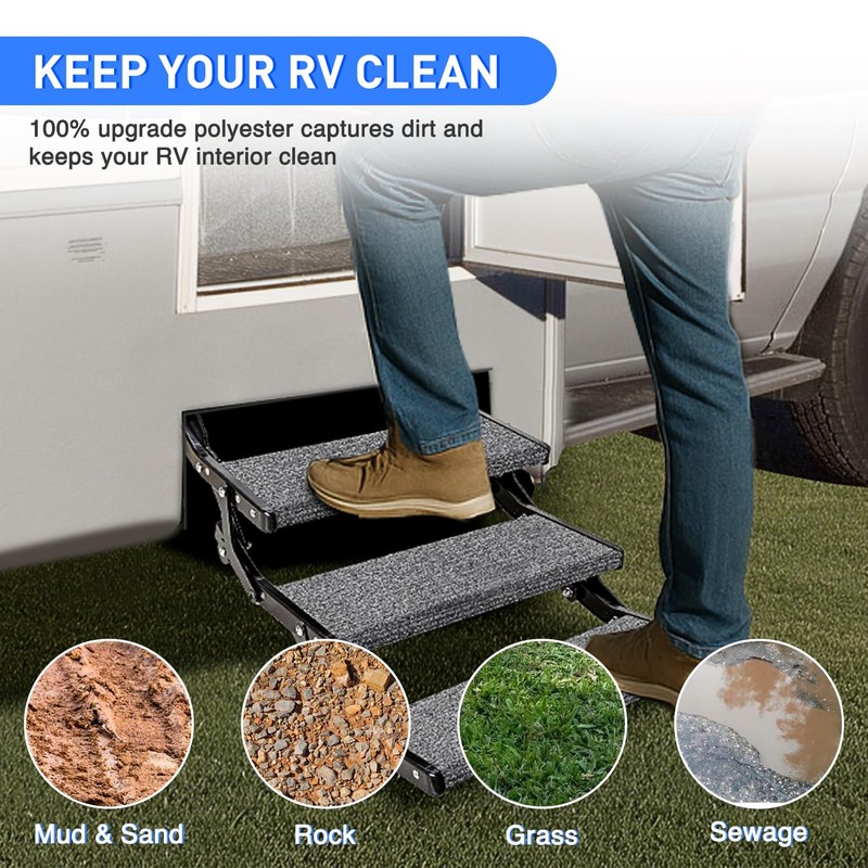Nilight RV Step Covers 3 Pack 23 inch, Fits 8-11"