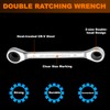 HARFINGTON Double Box End Ratcheting Wrench 12mm-14mm CR-V Steel Metric