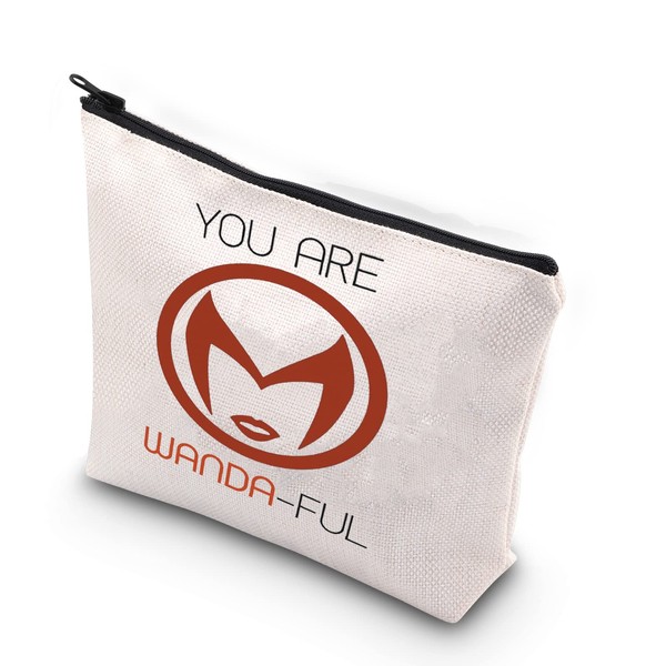 WCGXKO Vanda Inspirational Gift for Woman You Are Wanda-ful Zipper Pouch Cosmetics Bag for Best Friend Mom Sister (WANDA-FUL)