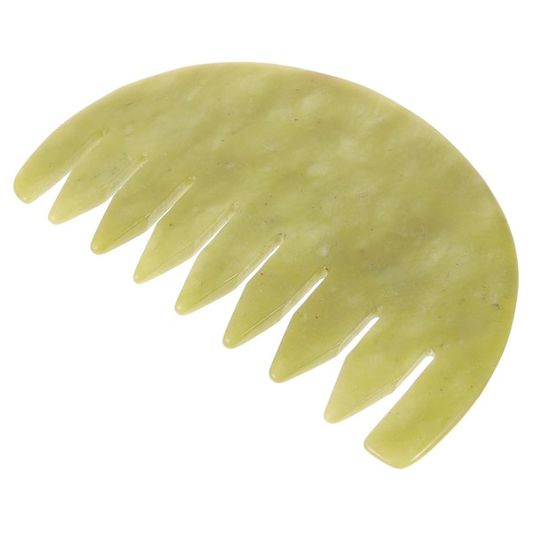 OHPHCALL Jade Scalp Massage Comb Wide Tooth Guasha Tool for