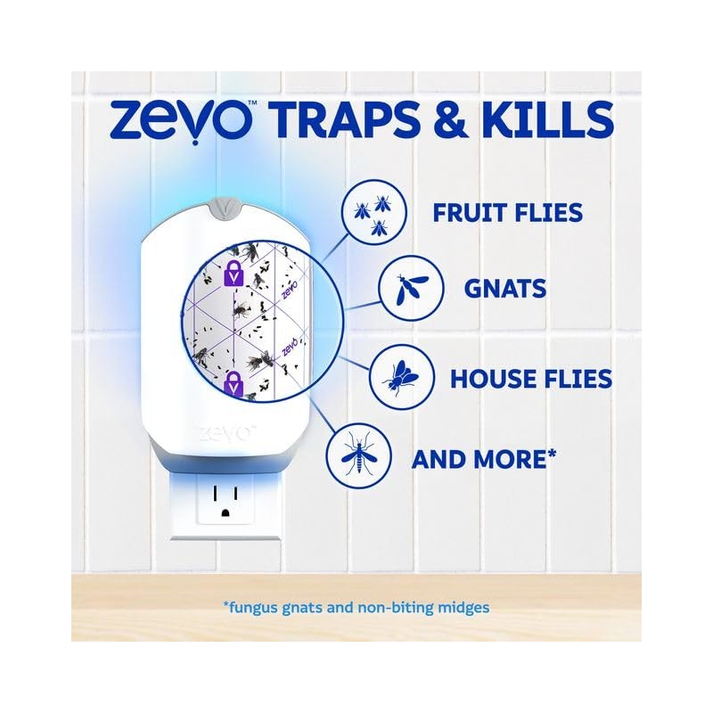 Zevo Flying Insect Trap & Cartridge - Plug in Fly