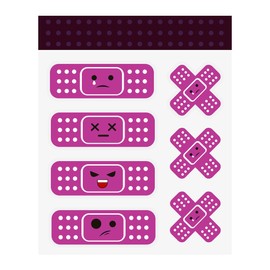 Yourkar Car Bandage Decal, Funny Cute Auto Cartoon Bandage Stickers with 2 Shapes, Waterproof Decorative Band-Aid Sticker Universal for Most Vehicles, Car Accessories for Decor (Purple)