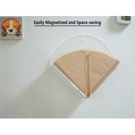 Yeaco Magnetic Transparent Acrylic Coffee Filter Holder with Wall Mount Hole, Coffee Paper Storage Container for 100pcs Filters