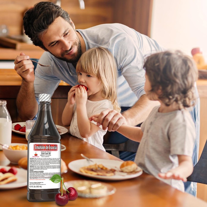 Emulsion de Escocia Cod Liver Oil, Cherry Flavor, 6.5 fl
