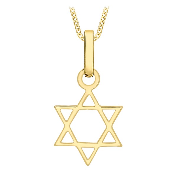Carissima Gold 9ct Yellow Gold David Star Large Pendant Necklace