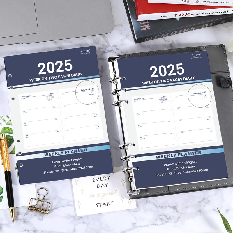 Refill Diary 2025 - A5 Week on Two Pages English