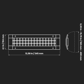 Repa Market 13" x 3" Inch Air Exhaust Grille for Round Ducts - 2 Adjustable Louvre Blades - Galvanized Air Supply Vent Cover - Side Fit Round Surface Canal Ducting from 6.30" to 15.74" Inches