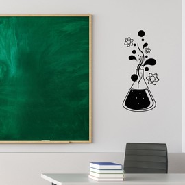 Vinyl Wall Decal Chemistry Science Atom Molecules for School Stickers Large Decor (3106ig) Black