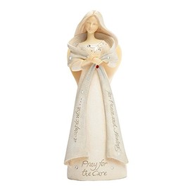 Enesco Foundations Pray for a Cure 4.49-Inch Angel Figurine, Mini