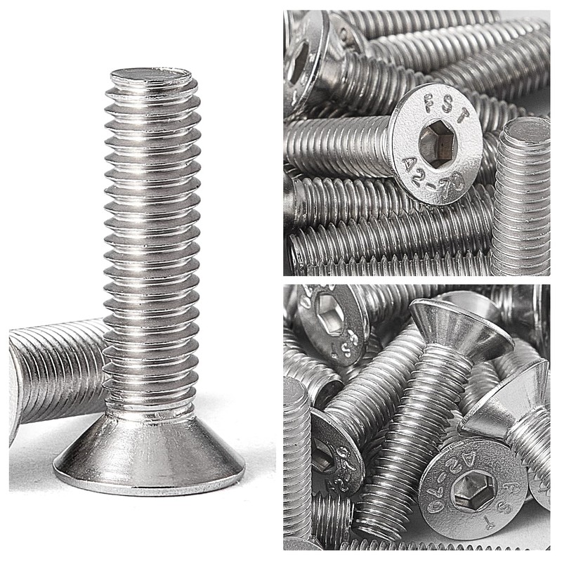 M6-1.0 x 16mm Flat Head Hex Socket Cap Screws Countersunk
