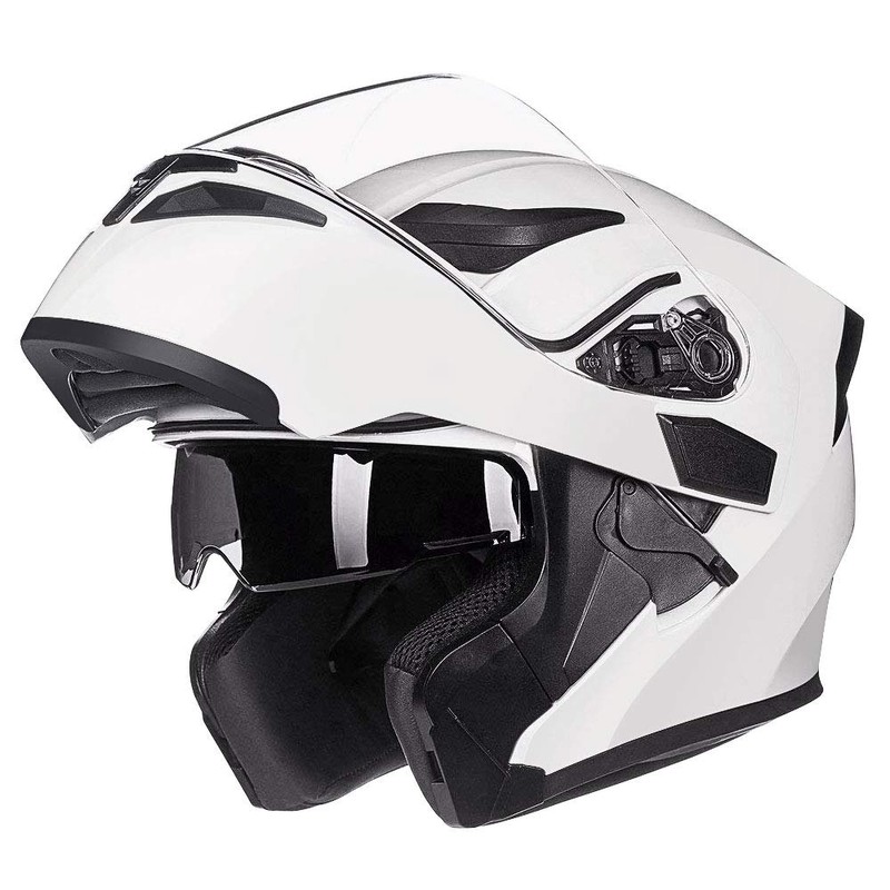 ILM Motorcycle Dual Visor Flip up Modular Full Face Helmet