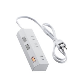 Elecom T-IS01M-2310WH Power Strip with Magnetic Switch 3.3 ft (1 m) Dust Shutter Lightning Guard Swing Plug Heat-resistant Material White