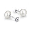 Rakumi Sterling Silver AAAA 6mm White Freshwater Pearl Studs Earrings