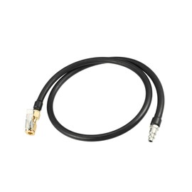 Partuto Universal Inflator Air Pump Hose Adapter Tyre Valve Inflator Hose with Lock on Air Chuck, 100cm Hose Length, Close, Copper Steel Rubber, Black Replacement