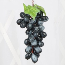 Fake grape model decoration, real fruit decor prop, black grapes for cafe table styling / 가짜 포도 모형 장식 리얼 과일 데코 소품 카페 테이블 연출용 흑포도