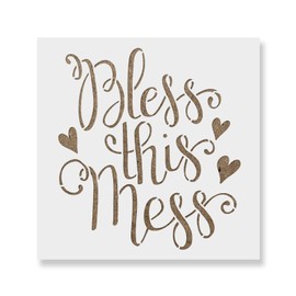 Bless This Mess Stencil - Bring A Touch of Rural Elegance to Your Space with Farmhouse Home Decor