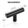 3 Pack Matte Black Cabinet Knobs 2 Inch - Black