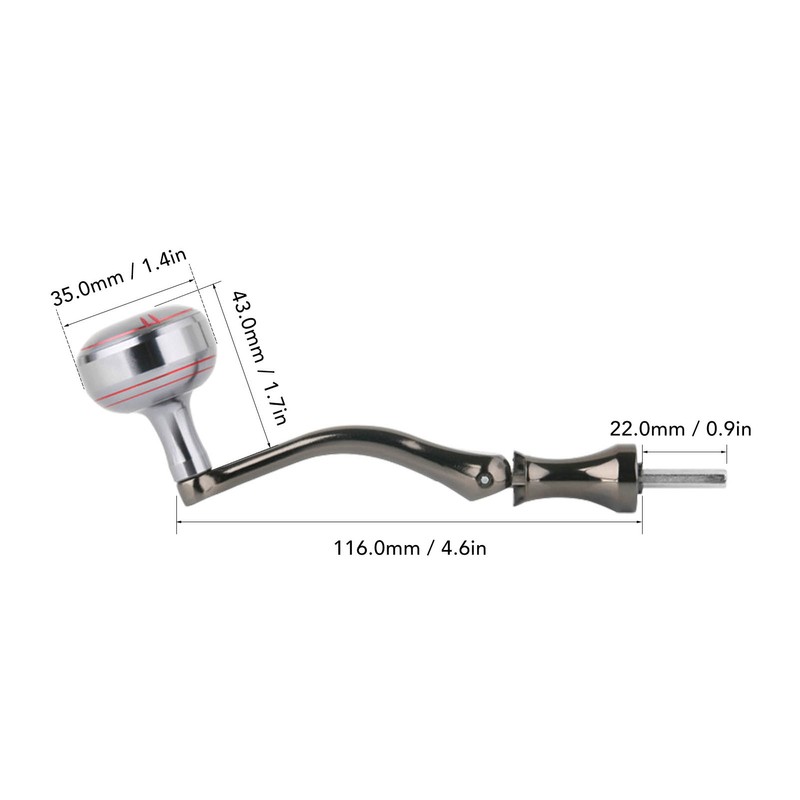 Fishing Reel Rocker Arm Hex Aluminum Alloy Spinning Reel Handle