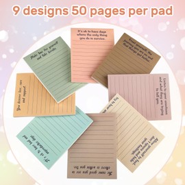 32 Pads Mental Health Sticky Notes Bulk Mental Health Self Stick Pads Positive Psychology Affirmations Colors Sticky Note Study Supplies for Work Home Office Supplies Christmas Party Gifts(Classic)