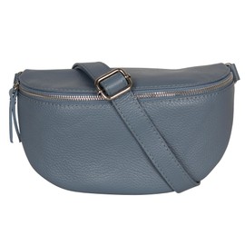 AmbraModa GLX1 Unisex Small Waist Bag Bum Bag Shoulder Bag Made of Genuine Leather, grey, Waist bag, bum bag, shoulder bag