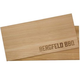 Bergfeld BBQ - Pack of 2 XL Alder Wood Board for Grilling - Smoking Boards Made of 100% Natural US Alder Wood - Robust and Reusable - For Special Grill and BBQ Aroma