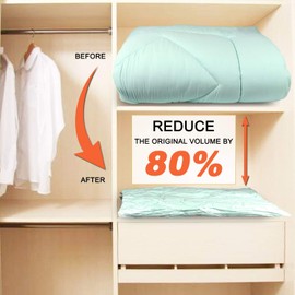 Space Saver Bags (6 Jumbo) Vacuum Storage Sealer Bags for Blankets Clothes Pillows Comforters with Hand Pump - 6 Jumbo