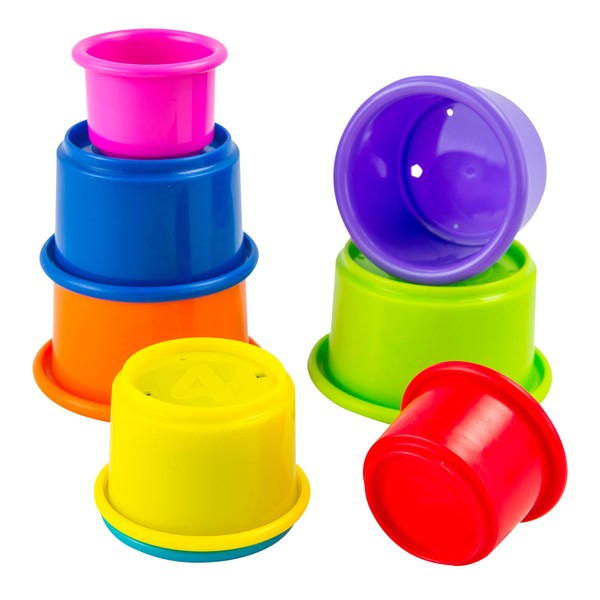 LAMAZE - Pile And Play Stacking Cups - Stacking And Nesting Toy Set - Stacking Cups for Babys - Colourful Toys of Babys, Multicoloured , From 0 Months +