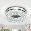 HomLaiting 7.8” Crystal Ceiling Light Fixture, Mini Round Chandeliers 6500K