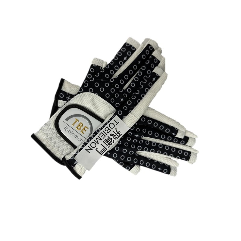 TOBIEMON Golf Gloves, TOBIEMON Women's Stretch Gloves, T-LG-BL, Black, Large