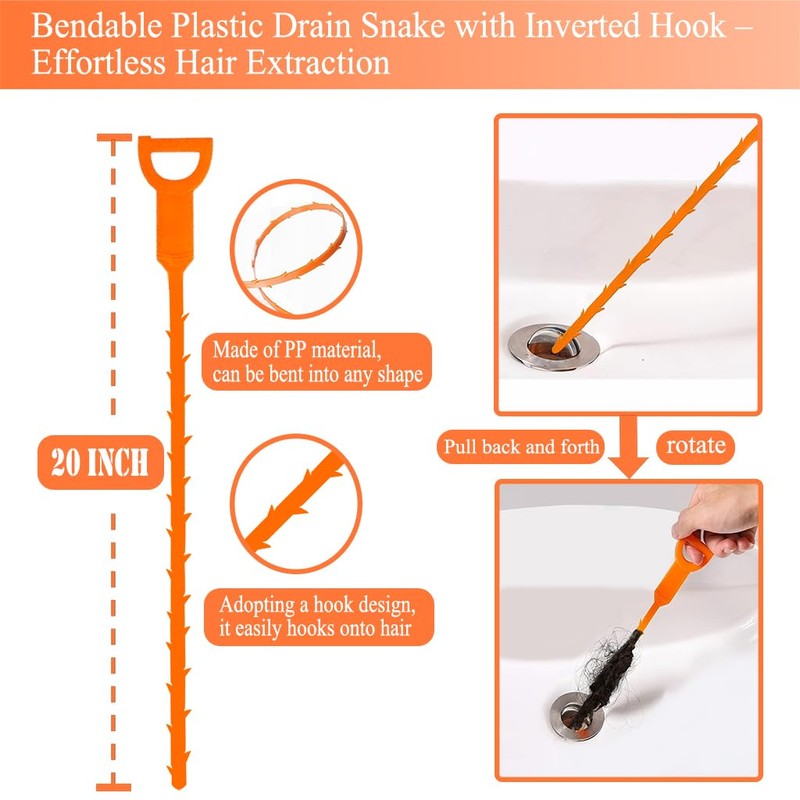 Drain Snake Auger 33 Ft, Plumbing Snake Drain Hair Clog