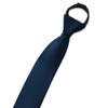 Aurya Boys'Solid Color Zipper Tie 19 inch Polyester Satin Zipper