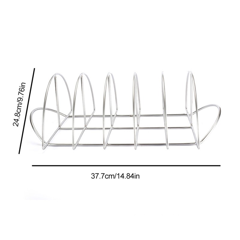 Stainless Steel Barbecue Bracket Rib Rack Barbecue Grilling Rack Non