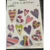 THE PAPER STUDIO STICKABILITIES STICKERS 2 SHEETS MULTI-COLOR HEARTS 26PCS