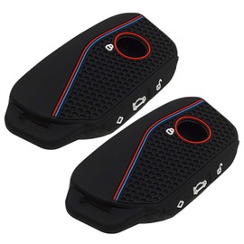 KAKUPPA 2PCS Silicone Key Fob Cover, Protective Case Compatible with 2023 2024 2025 2026 X5 X3 X1 X7 Series, Automotive Key Protector for Car Owners (Black)