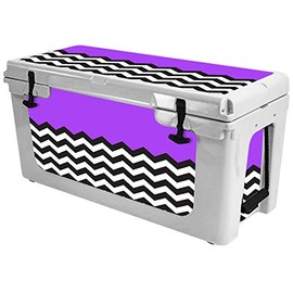 MightySkins (Cooler Not Included) Skin Compatible with RTIC 65 Cooler (2017 Model) - Purple Chevron | Protective, Durable, and Unique Vinyl Decal wrap Cover | Easy to Apply | Made in The USA