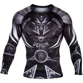 Venum Herren Gladiator 3.0 Lange Ärmel-Rashguard, Schwarz/Weiß, XL